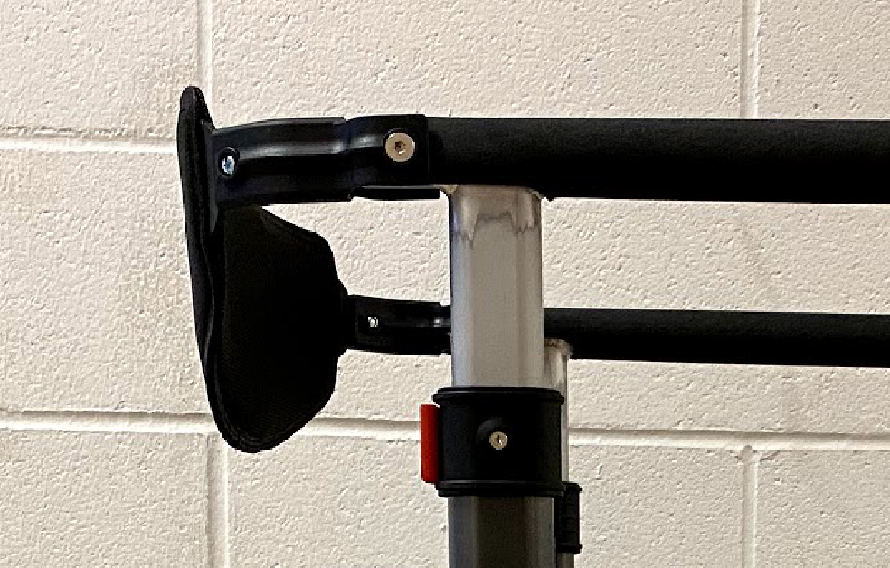 Figure 24. The orientation of the backrest attachment after final assembly with the new handlebar system